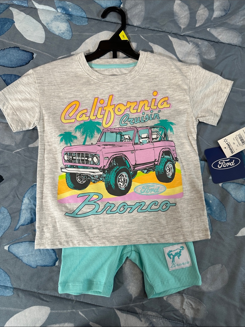 NWTS Ford Bronco Pink & Aqua Bronco Graphic Tee & Shorts Set Sz 3T